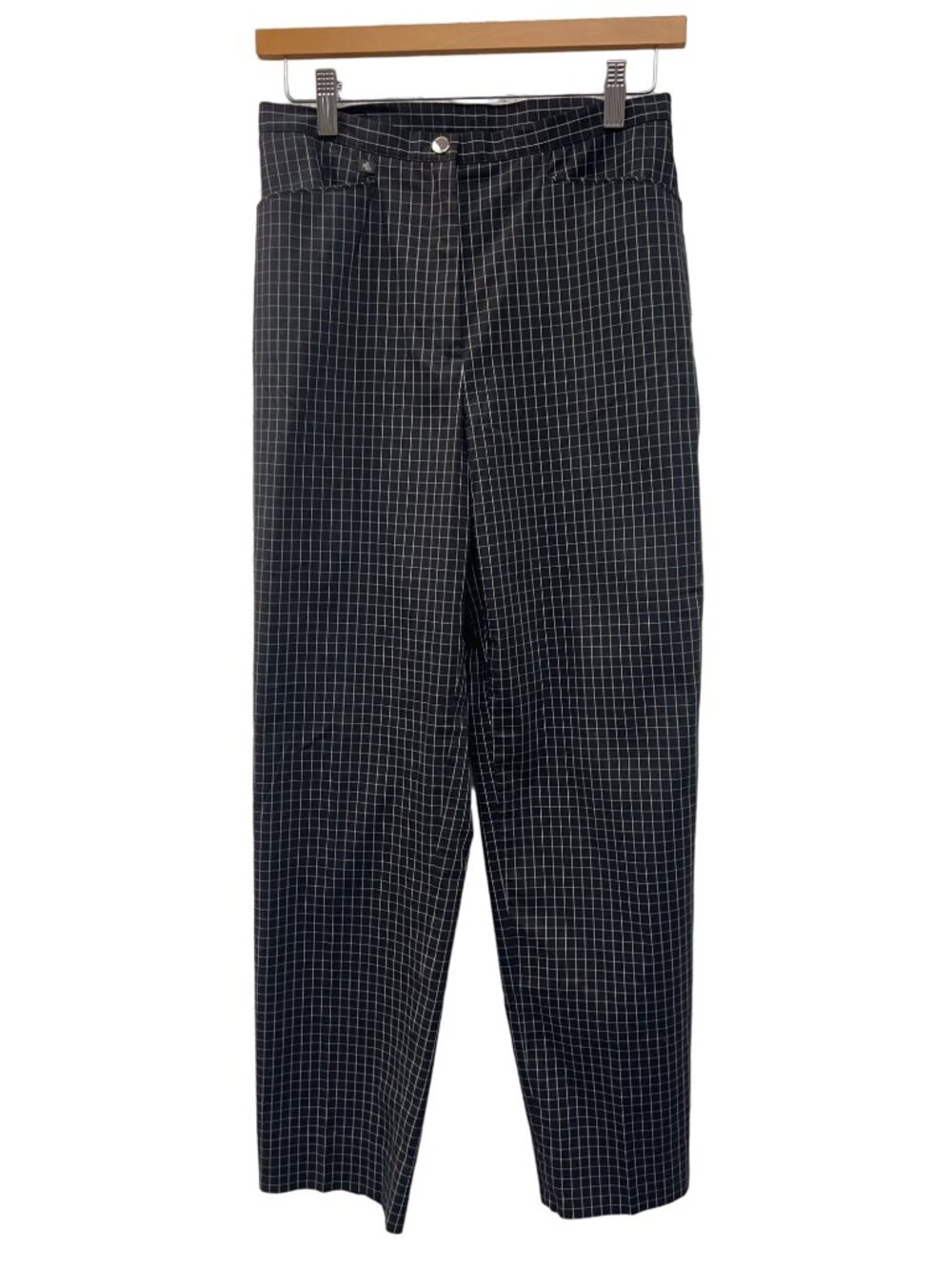 Lauren Ralph Lauren Vintage 90's Black with White Window Pane Plaid Ankle Pants